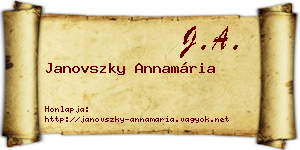 Janovszky Annamária névjegykártya