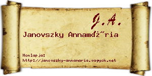 Janovszky Annamária névjegykártya