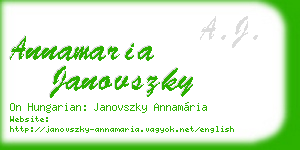 annamaria janovszky business card